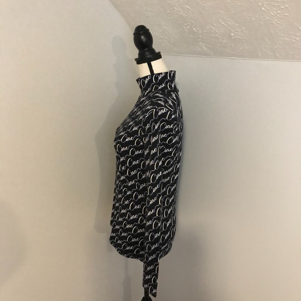 Anthropologie Maeve Ciao Print Long Sleeve Mock Turtleneck Top - Picture 3 of 10